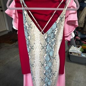 Blue Blush Snakeskin Mini Dress